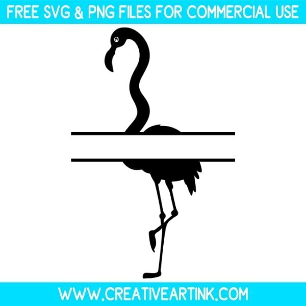 Flamingo Split Monogram SVG & PNG Free Download