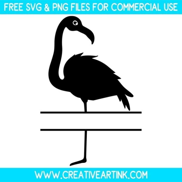 Flamingo Split Monogram SVG & PNG Images Free Download