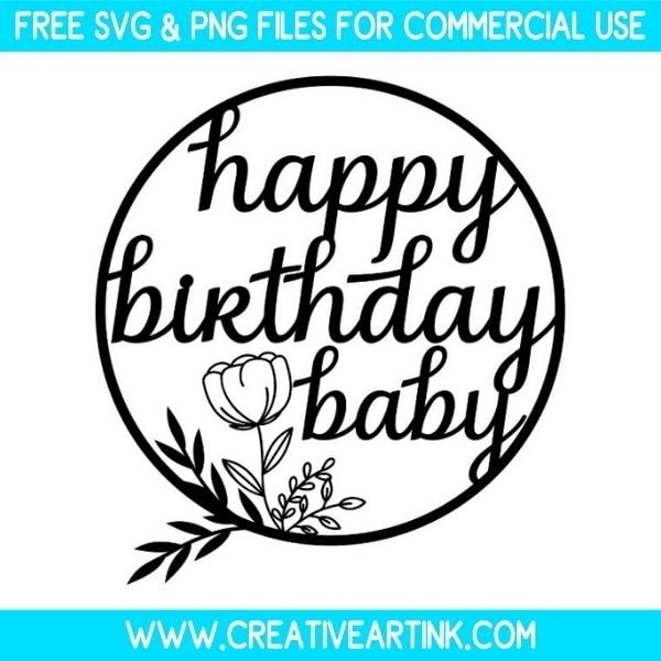 Happy Birthday Baby SVG Cut & PNG Images Free