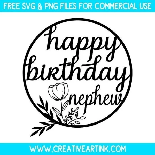 Happy Birthday Nephew SVG Cut & PNG Images Free