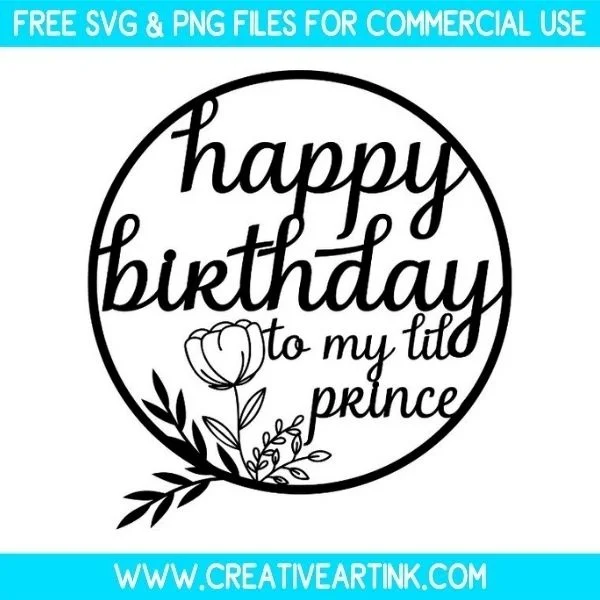 Happy Birthday Prince SVG Cut & PNG Images Free