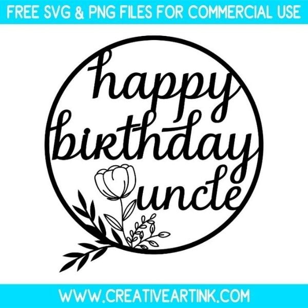 Happy Birthday Uncle SVG Cut & PNG Images Free