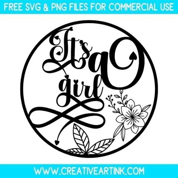 Floral It's A Girl SVG & PNG Images Free Download