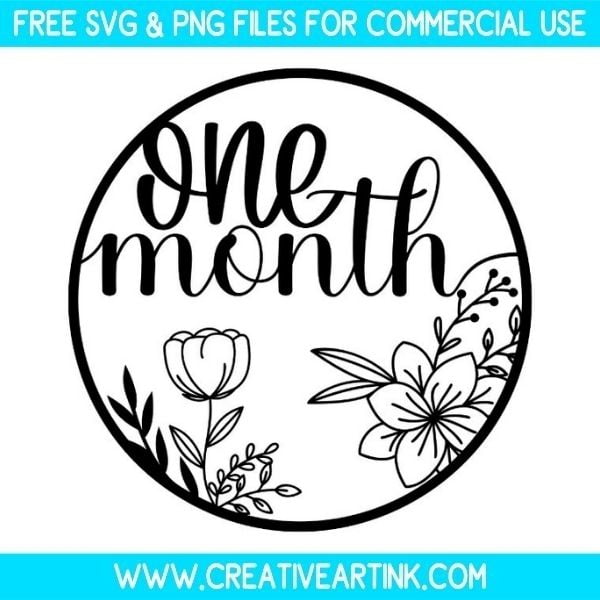 Floral One Month SVG & PNG Images Free Download