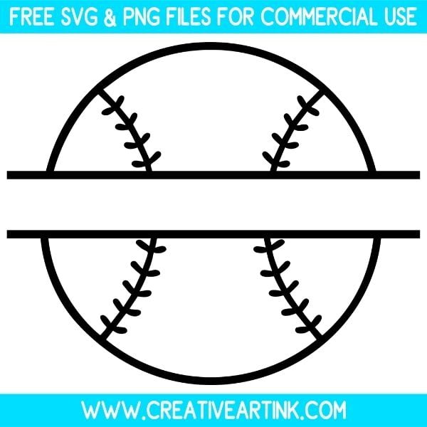 Baseball Split Monogram Free SVG & PNG Images Download