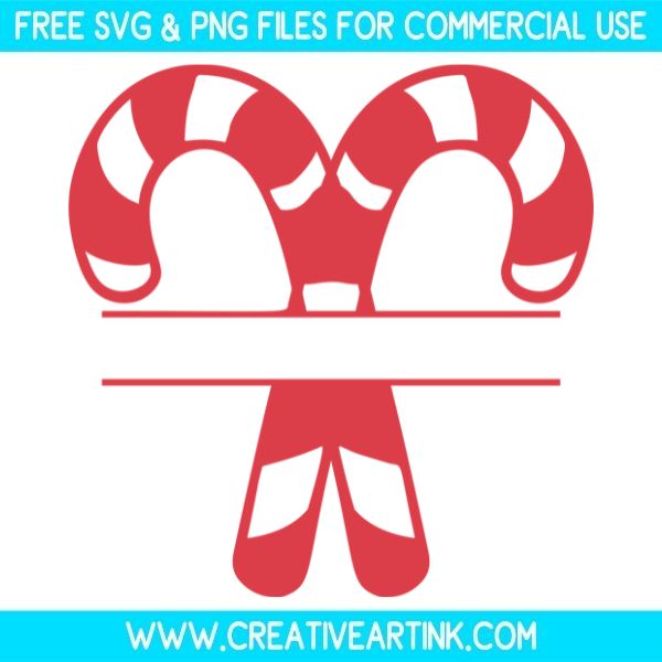 Candy Cane Split Monogram Free SVG & PNG Clipart Download