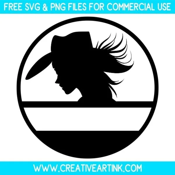 Cowgirl Split Monogram Free SVG & PNG Images Download