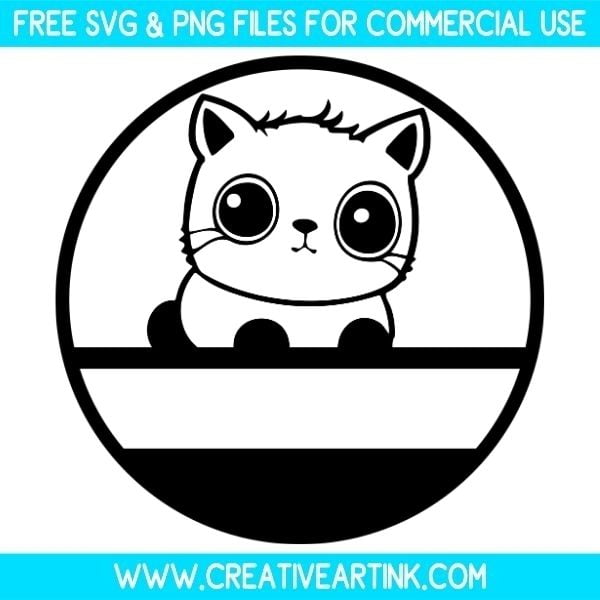 Cute Cat Split Monogram Free SVG & PNG Images Download