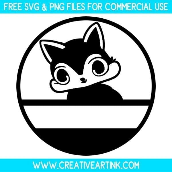 Cute Fox Split Monogram Free SVG & PNG Images Download