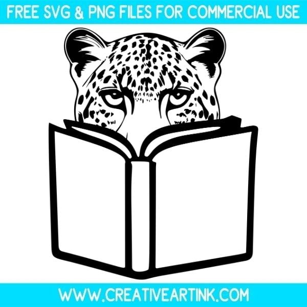 Leopard Reading Free SVG & PNG Images Download