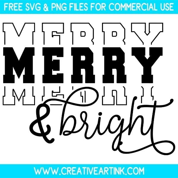 Merry & Bright Free SVG & PNG Images Download
