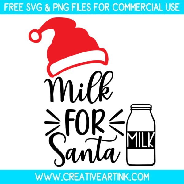 Milk For Santa Free SVG & PNG Clipart Images Download