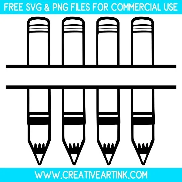 Pencil Split Monogram Free SVG & PNG Images Download