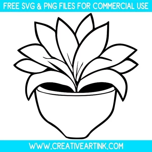 Potted Plant Outline Free SVG & PNG Images Download