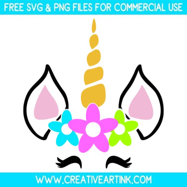 Unicorn Face Clipart Free SVG & PNG Images Download