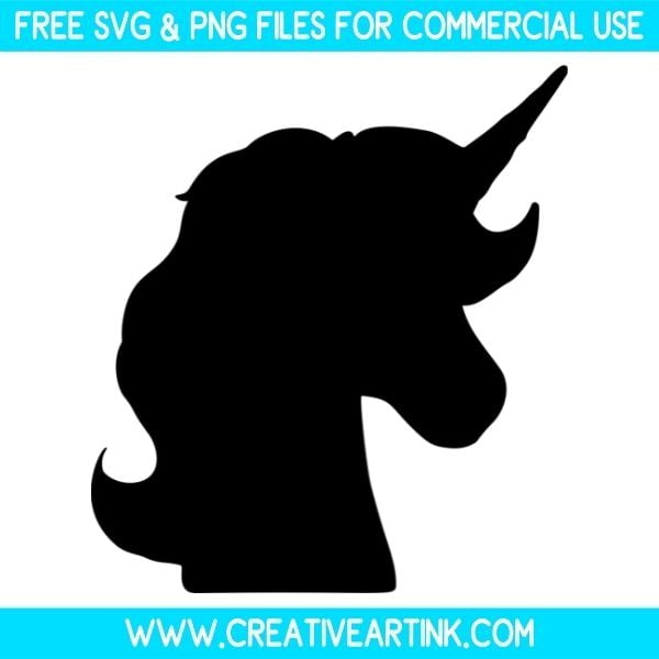 Unicorn Head Silhouette Free SVG & PNG Images Download