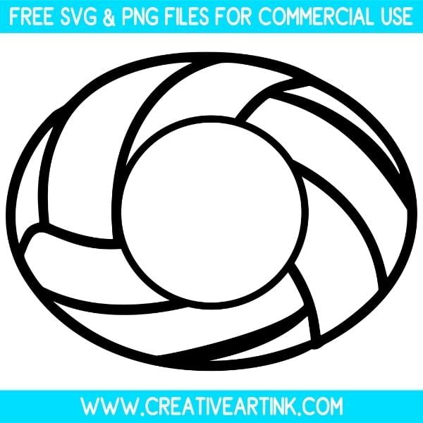 Volleyball Circle Monogram Free SVG & PNG Images Download