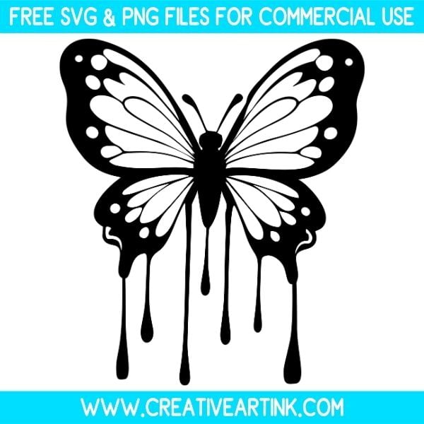 Dripping Butterfly Free SVG & PNG Clipart Images Download