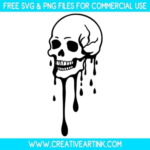 Dripping Skull Free SVG & PNG Clipart Images Download