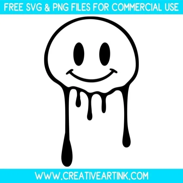 Dripping Smiley Face Free SVG & PNG Clipart Images Download