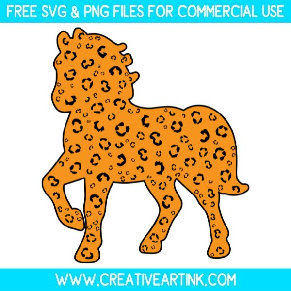 Leopard Print Horse Free SVG & PNG Cut Files Download