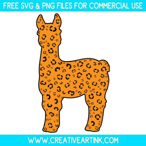 Llama Leopard Print Free SVG & PNG Cut Files Download