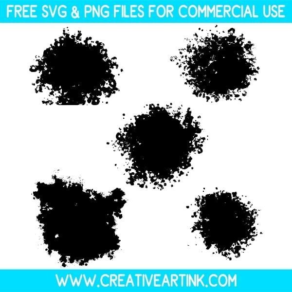 Paint Splatter Free SVG & PNG Cut Files Download