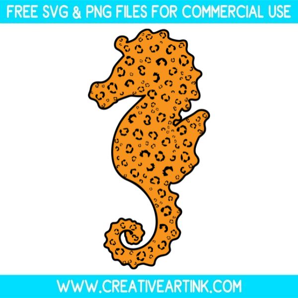 Sea Horse Leopard Print Free SVG & PNG Cut Files Download