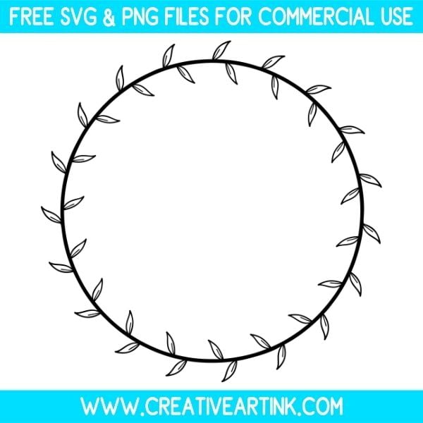 Simple Leaves Wreath Free SVG & PNG Cut Files Download