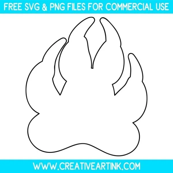 Tiger Paw Template Free SVG & PNG Cut Files Download