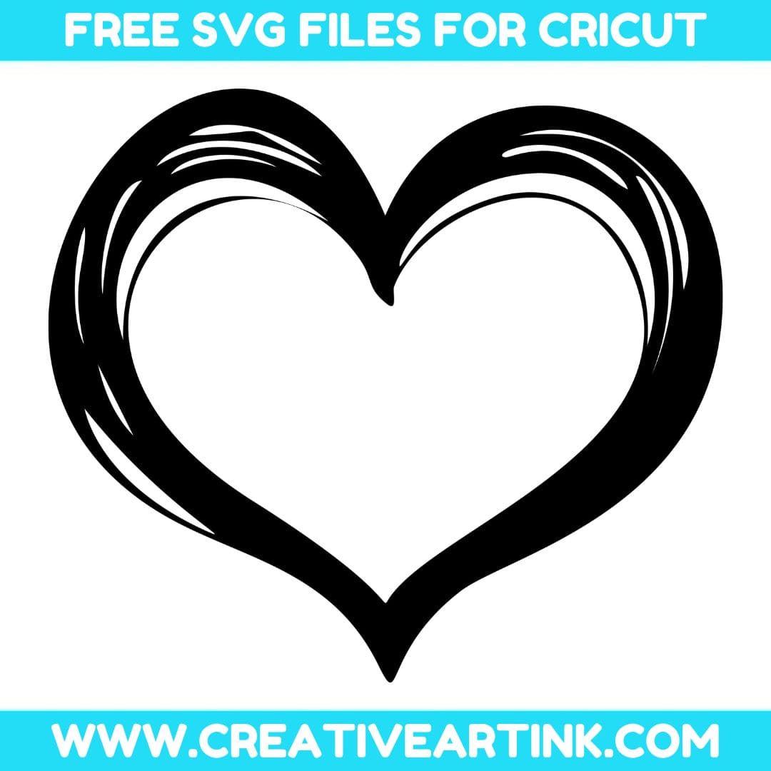 Hand Drawn Heart SVG cut file for cricut