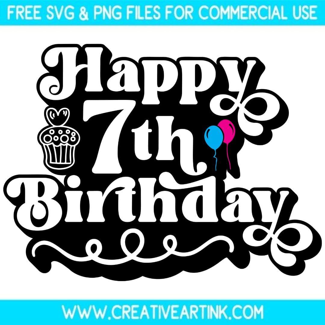 Happy 7th Birthday SVG cut file for cricut