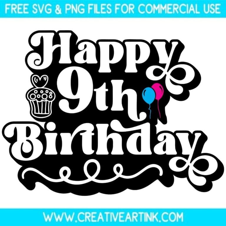 Happy 9th Birthday SVG cut file for cricut