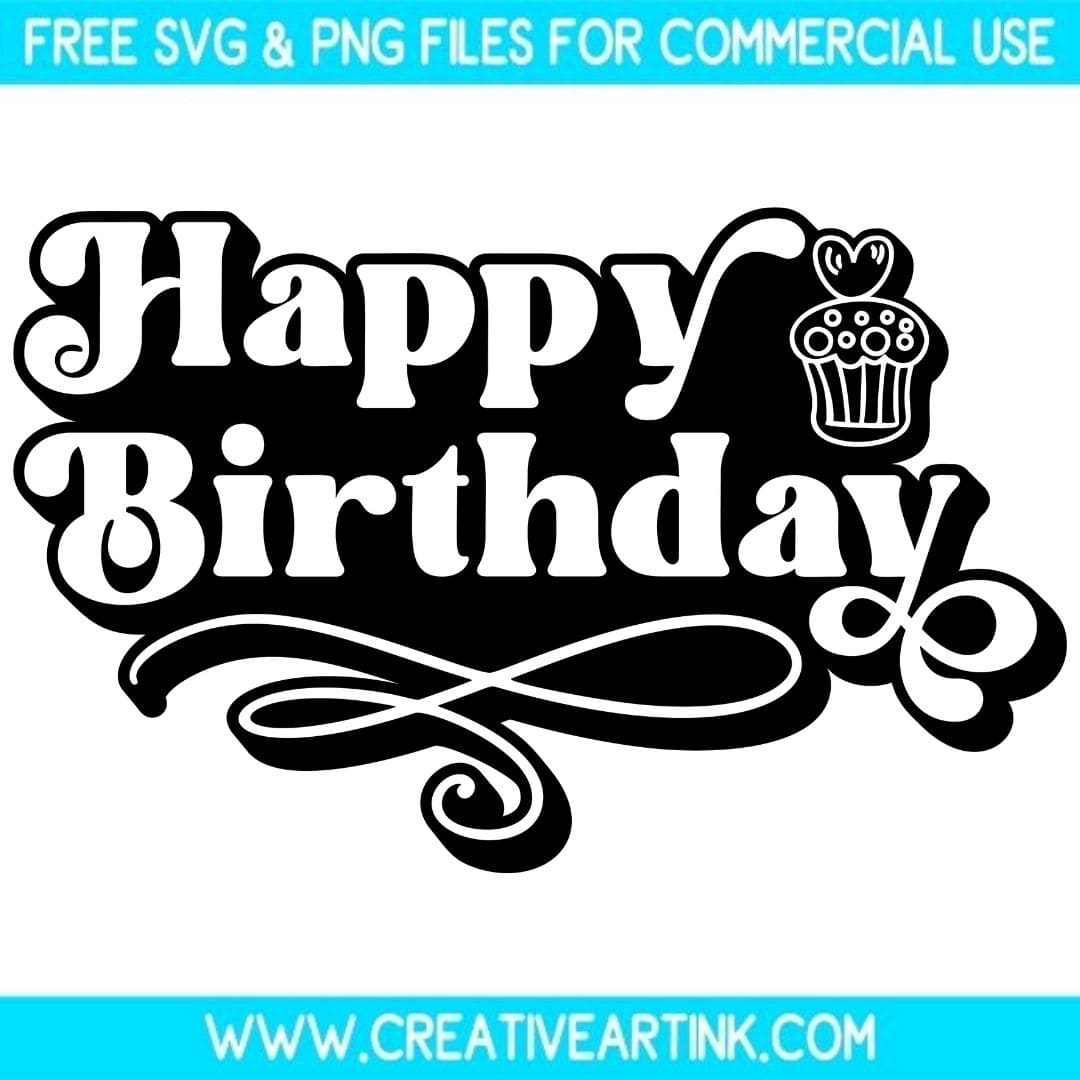 Happy Birthday With Cupcake SVG cut file for cricut