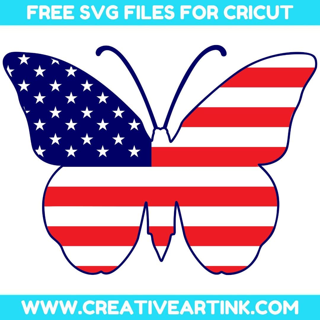 American Flag Butterfly SVG cut file for cricut