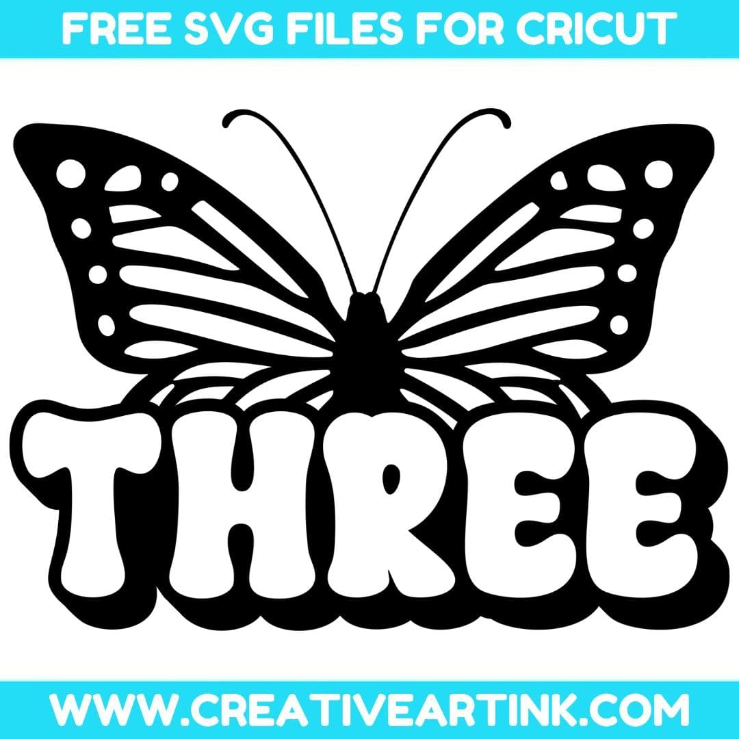 Butterfly, 3rd Birthday SVG cut file for cricut
