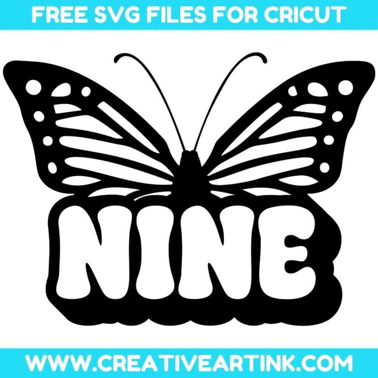 Butterfly, 9th Birthday SVG cut file for cricut