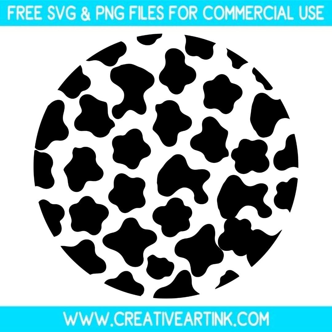 Circle Cow Print SVG cut files for cricut