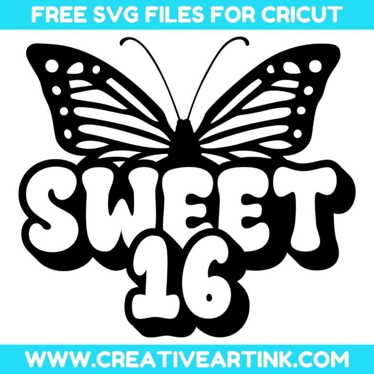 Sweet 16 SVG cut file for cricut