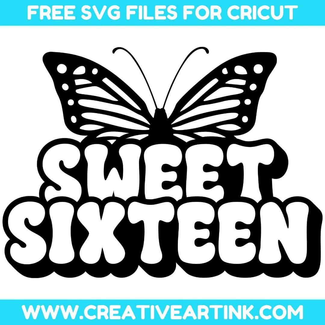Sweet Sixteen SVG cut file for cricut