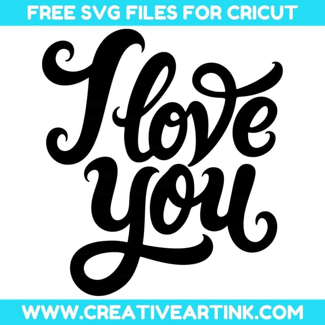 Black I Love You SVG cut file for cricut