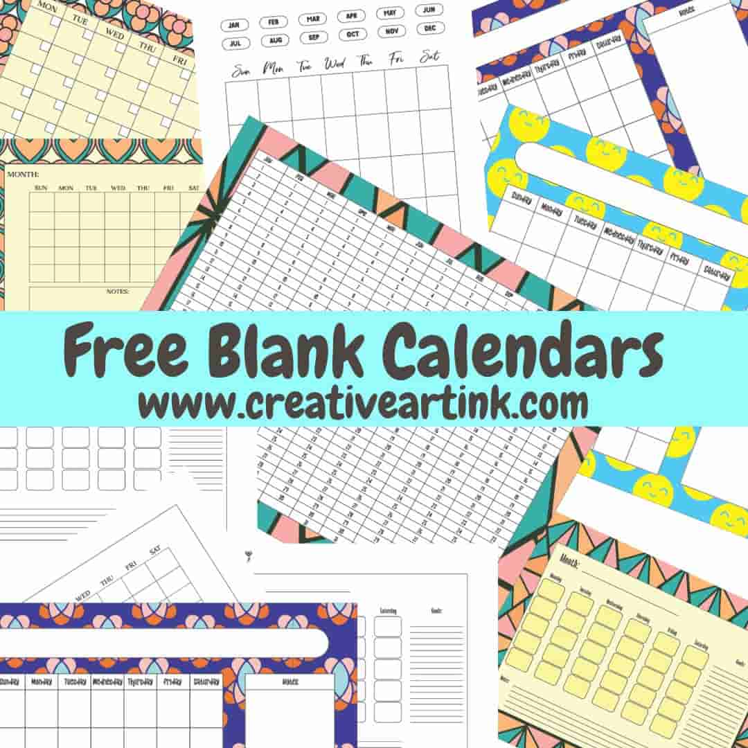 Blank Calendars Free