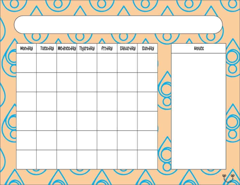 Blank Monthly Calendar Printable Template 16