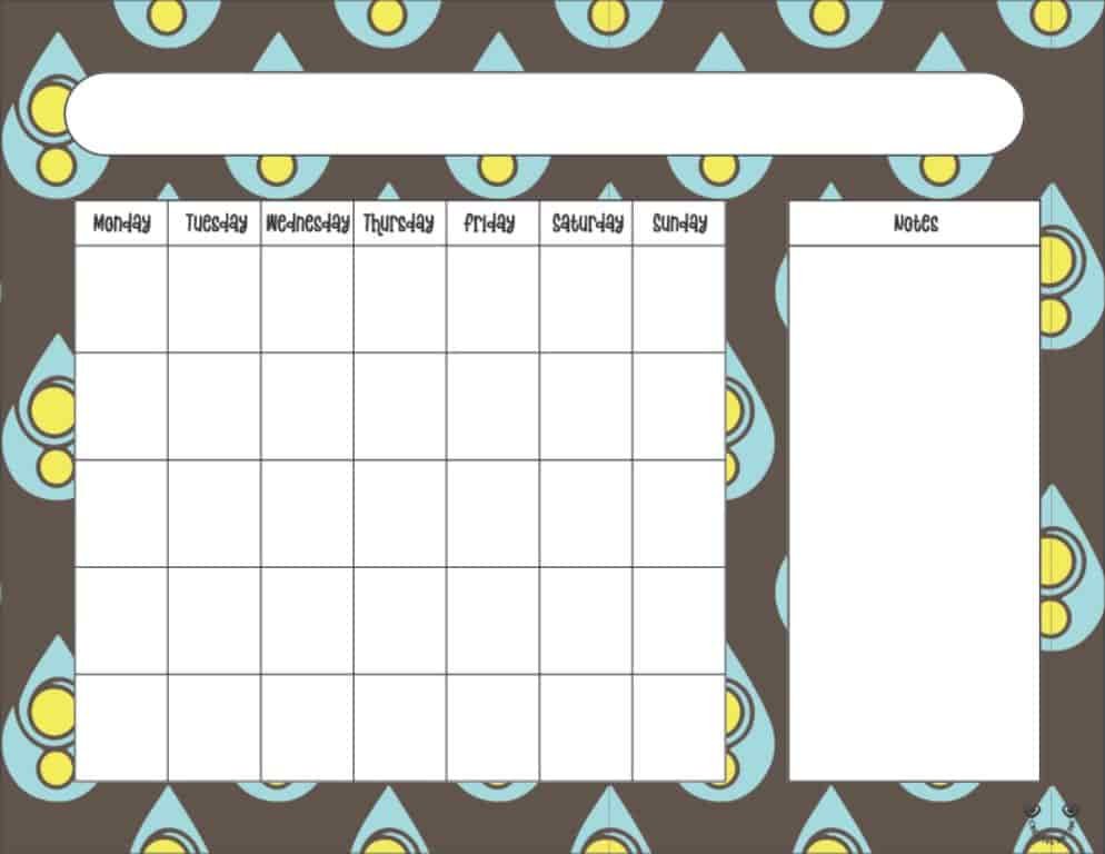 Blank Monthly Calendar Printable Template 17