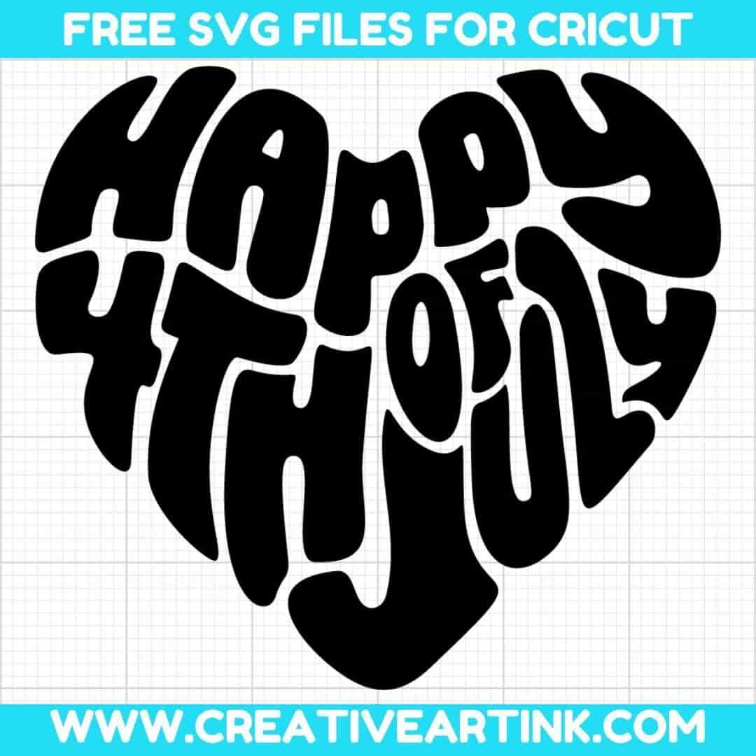 Heart, Happy 4th Of July SVG cut file for cricut