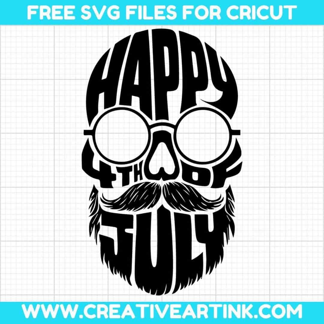 Skull, Happy 4th Of July SVG cut file for cricut