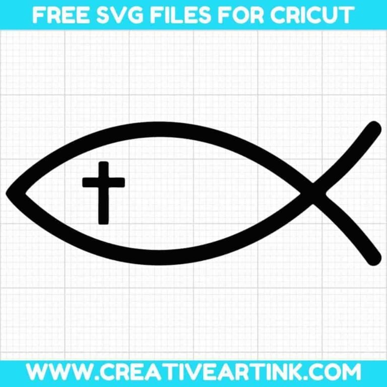 Christian Fish Ichthys Cross SVG Cut File for Cricut