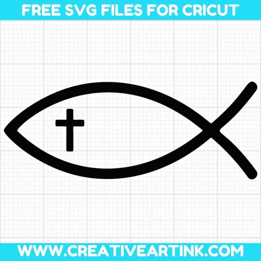 Christian Fish Ichthys Cross SVG Cut File for Cricut