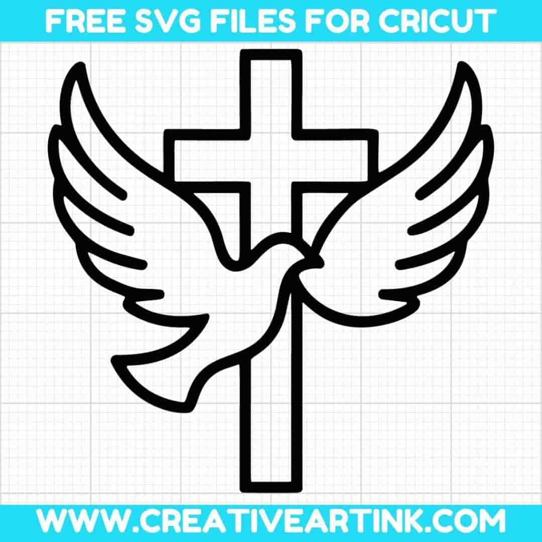 Cross With Wings And Dove SVG Cut File for Cricut