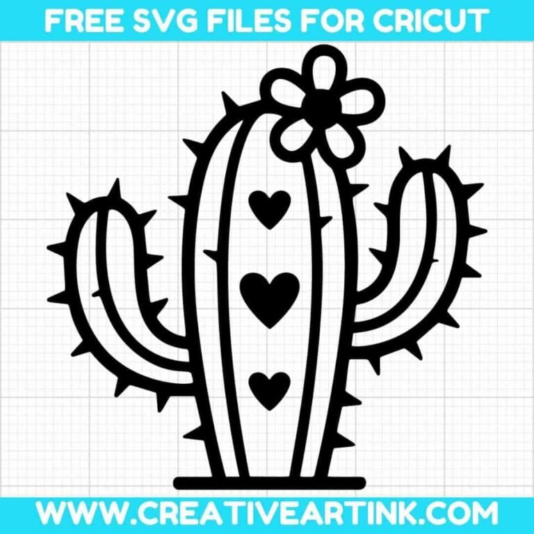 Cute Cactus Love With Flower SVG cut file for cricut